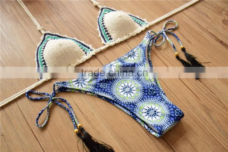 triangle crochet bikini, Supplier of Crochet handmade knitted Bikini