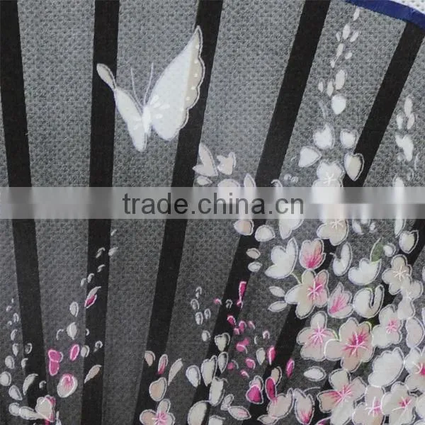 HOT high quality silk bamboo fan with flower