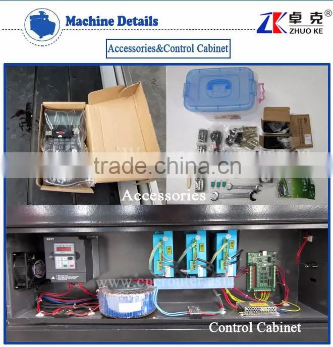 Hybird Servo Motor Small CNC Router Machine For Aluminum Copper Wood ZK-6090 With Wireless Handwheel Mach3 Control System