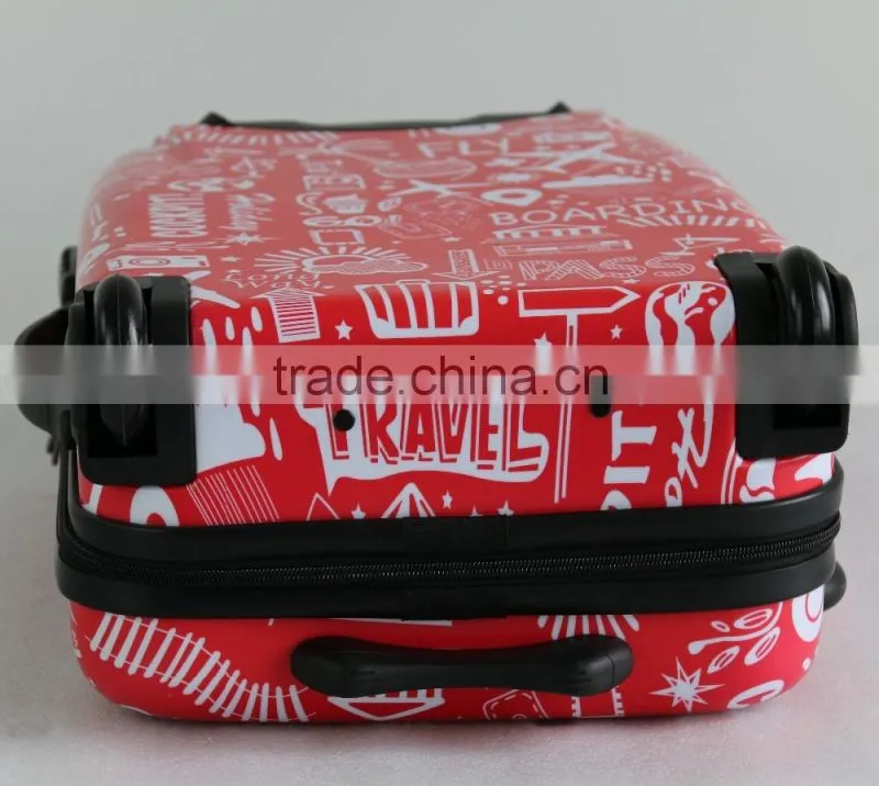 Beautiful Printed ABS+PC trolley luggage case