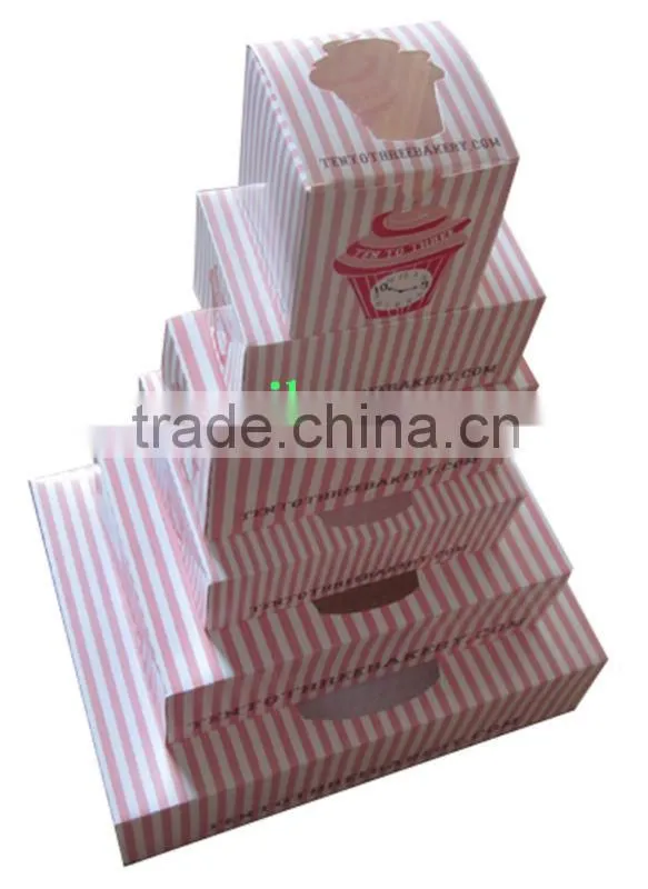 paper gift packaging box with window for cupcake