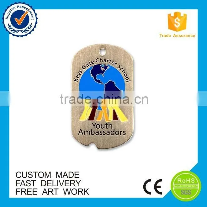 Manufacture metal military tag soft enamel aluminum custom dog tag