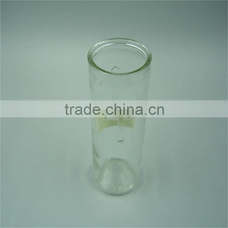 400ml Clear Straight Side Cylinder Glass Vase Ornamenting with Cross Engraving