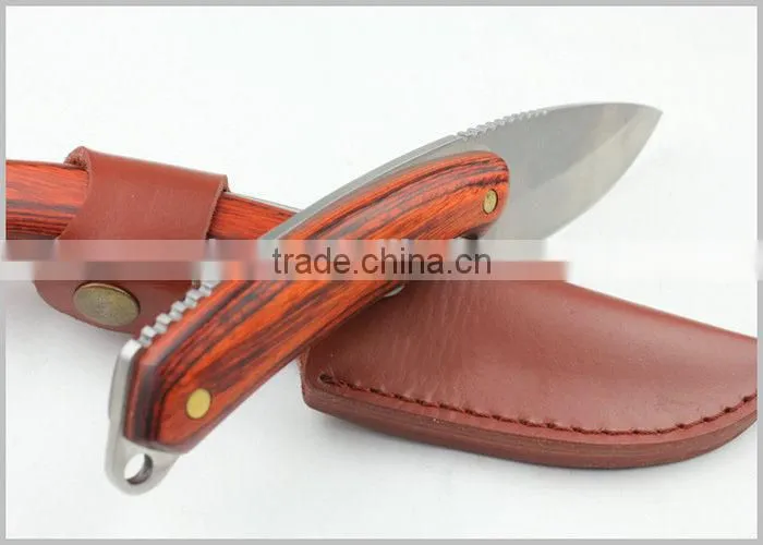 OEM Outdoor Hunting Knife with Wood Handle
