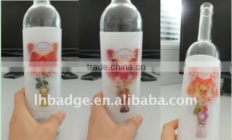 Lenticular label, PVC 3D Lenticular sticker, Wine Bottle Label