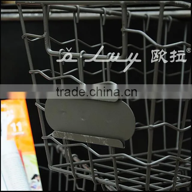 S/3 grey weavy wire basket set