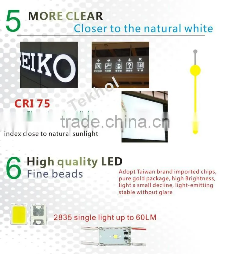 Outdoor sign backlight 3 years warranty lens 0.8W led module 2835 injection