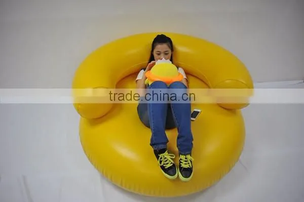 PVC Yellow Leisure Inflatable Sofa Big Air Chair Sofa Furniture