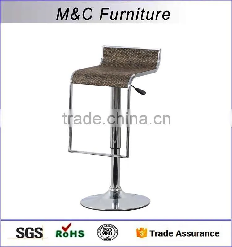 Popular reinforcing rattan cane bar stool with footrest