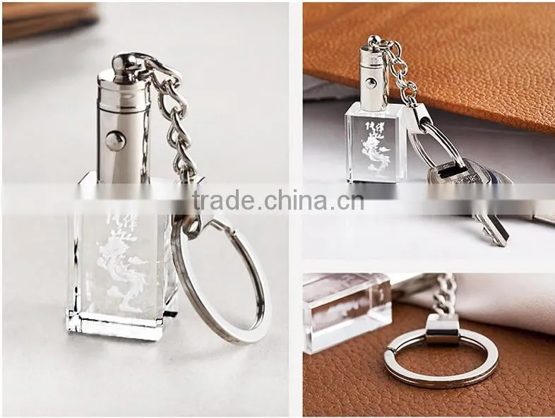 2016 funny & beautiful crystal keychain with LED light