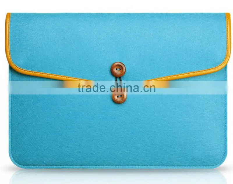 2016 new arrival for macbook felt sleeve carrying bag envelope case with bukkle