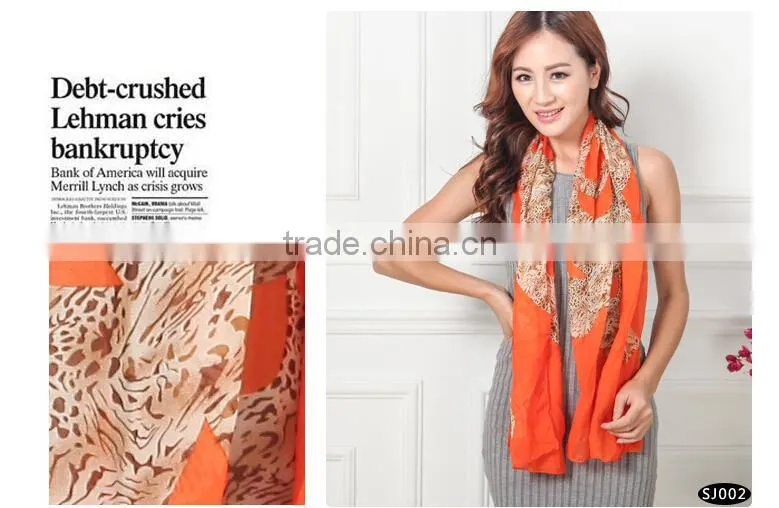leapord scarf/2015 chiffon cheap scarf/latest fashion scarf