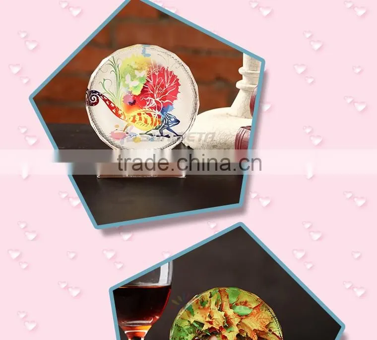 Fashion style dia 100mm round sunflower blank 3D sublimation pictures of crystals