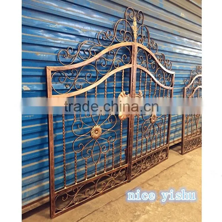 Alibaba China wholesaler new design iron main gate iron pipe gate design