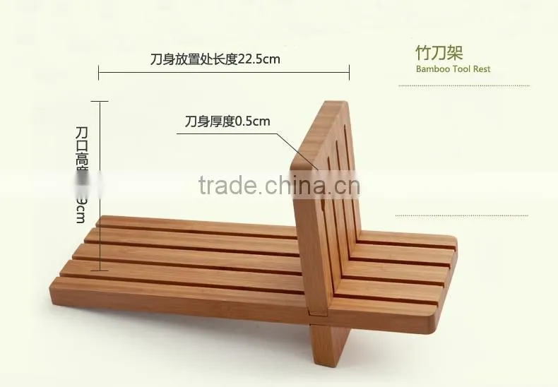 Simple Bamboo Knife Block with collapsible design