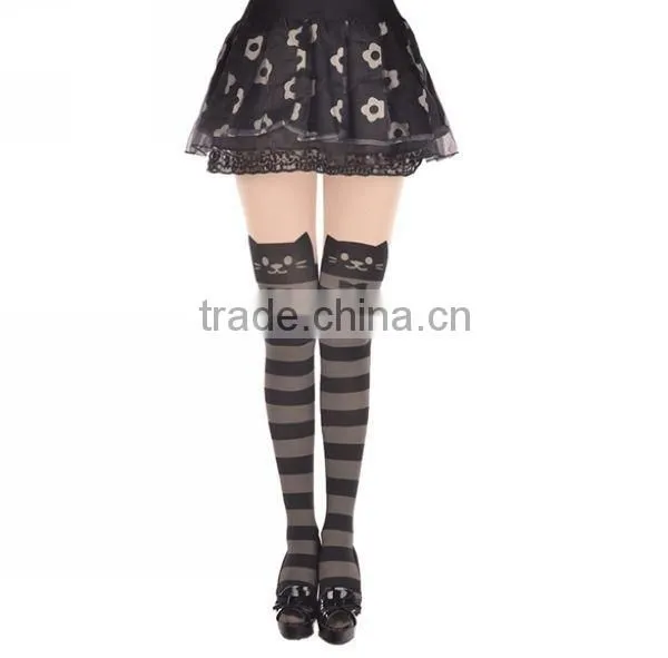 Hot Selling Stripe Cat Japanese Girl 's Stocking