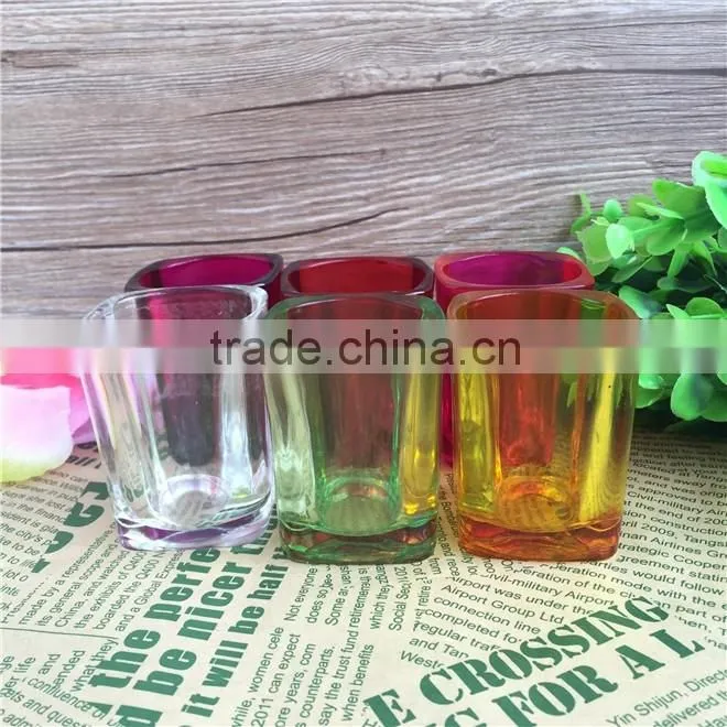 Color ful Shot Glass Cup by harmless spraying from Cattenlan Glassware Factory