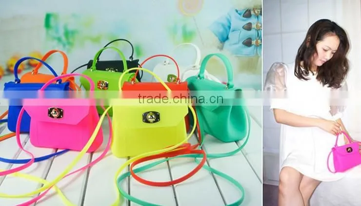 2015 New candy color cute glitter jelly candy bag/coin bags