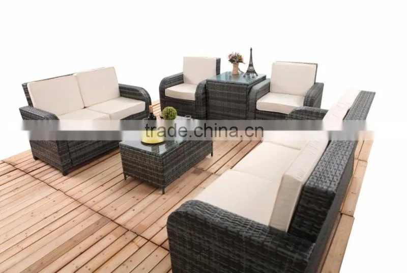 weatherproof and fireproof cheap 6pcs rattan sofa sets