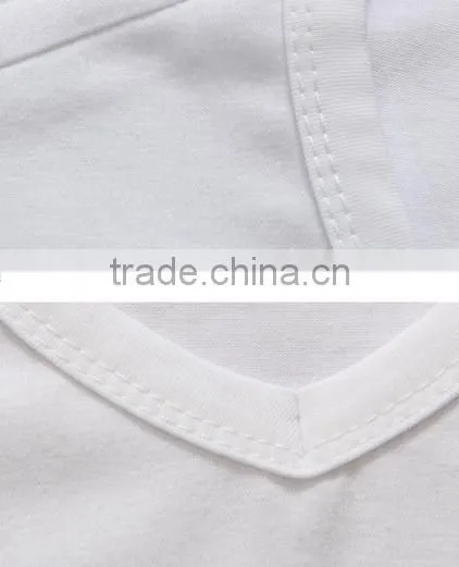 v-neck cotton t-shirts blank men wholesale plain white t-shirts