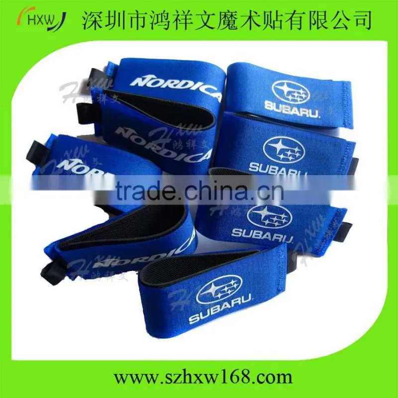 Custom Deluxe Rubber alpine skiing hook loop ski straps