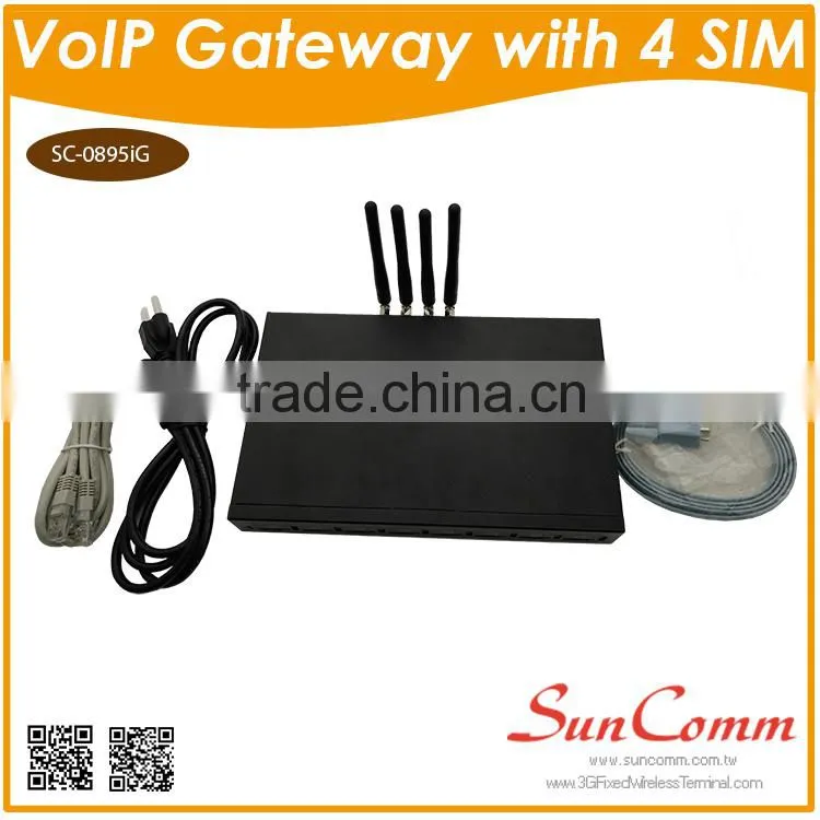 SC-0895iG Pin code modified with 4 channel GSM VoIP Gateway