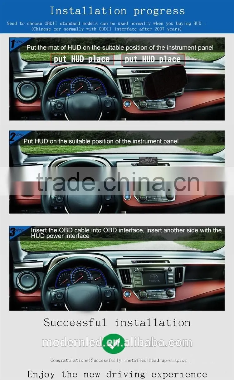 2016 new multi function head up display car