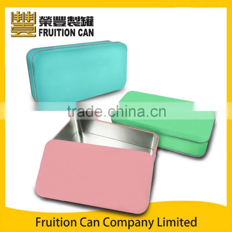 Rectangular tin with slip cover
