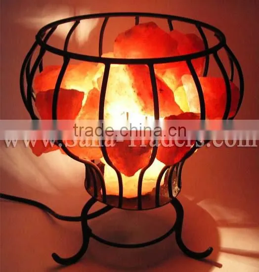 Himalayan Salt Lamp/ Rock Salt Lamp / Salt Lamp / Iron Basket Lamp /