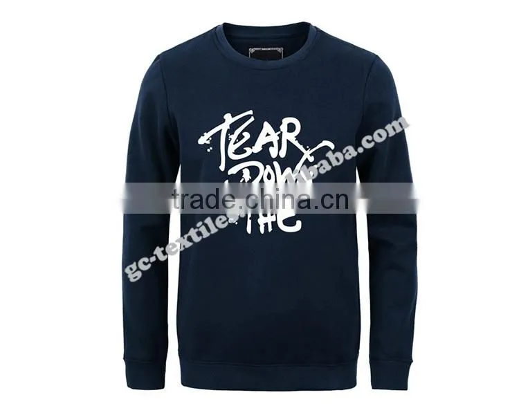 Men's Printed Round Neck Fleece Sweater Supplier