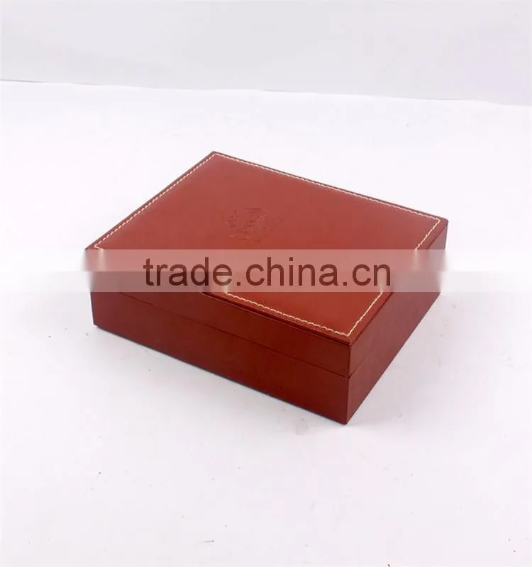 Custom logo embossing gift packaging high quality PU leather box