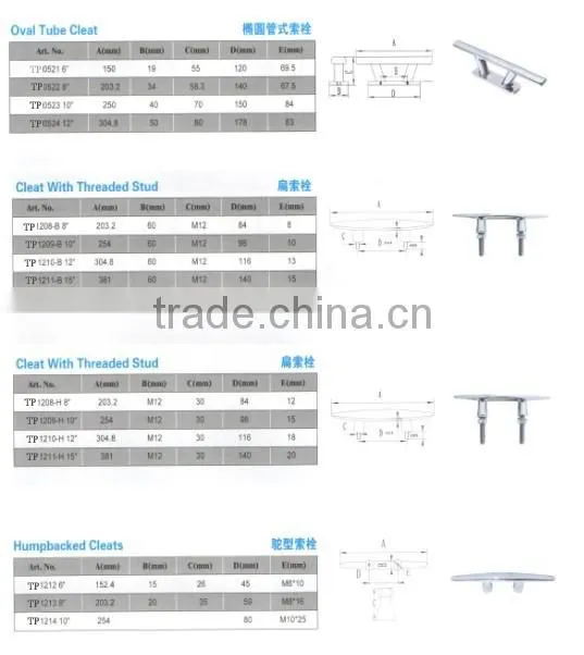 Boat dock cleat marine hardware dock cleat yacht rope cleats dock cleat for boats
