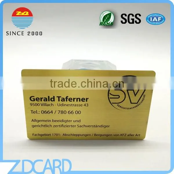 Custom Size Golden Color Metal Business Card