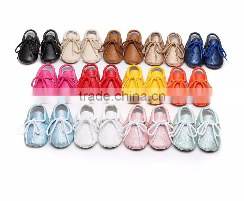 Top selling baby hard sole walking shoes toddler shoes rubber sole pu leather baby moccasins
