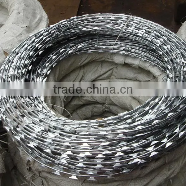 2015 hot sale low price concertina razor barbed wire price ISO9001 anping factory