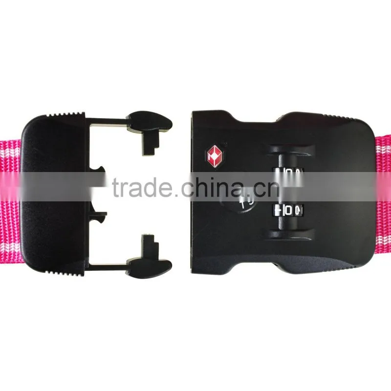 2m 3Dial Combination TSA Black Lock Luggage Suitcase Secure Safe Strap Belt Pink