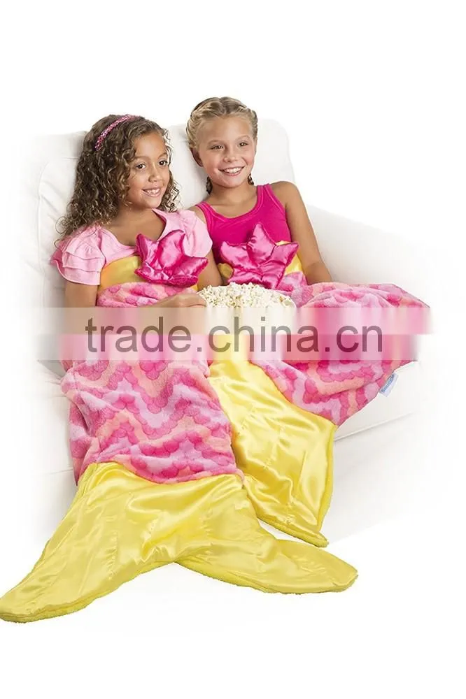 Home Pink Comfortable Kids Sleeping Bag Mermaid Tail Blanket