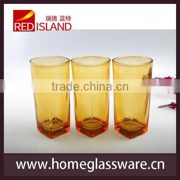 glass works supply colored drinking glass cup, thick bottom glass tumbler, beer glass