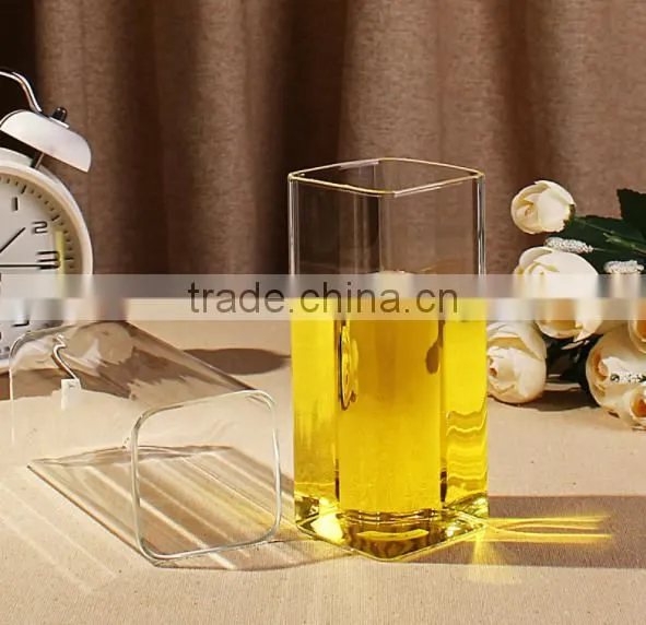 Iced Beverage Glasses Cups ,Capacity: 13-Oz / 400 ml, square shaped, borosilicate glass