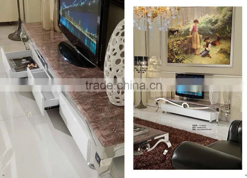 2015 stainless steel high quality console table with marble top N2132-3