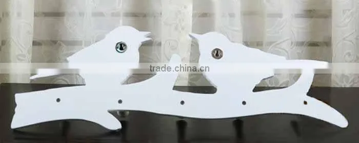 Rural white bird creative wooden wall shelf