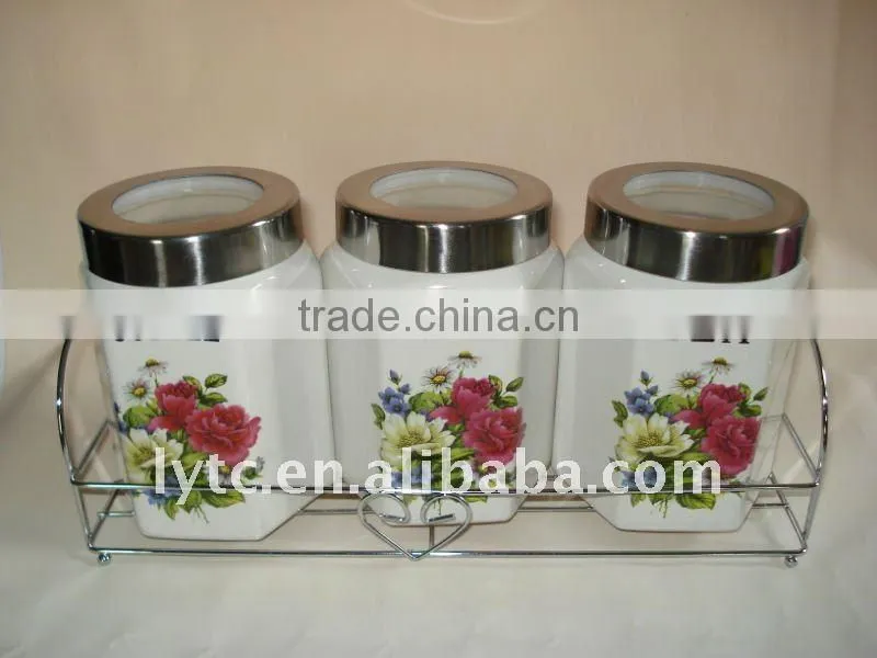 Kitchen Accessory Tea Sugar Coffee Ceramic Canisters