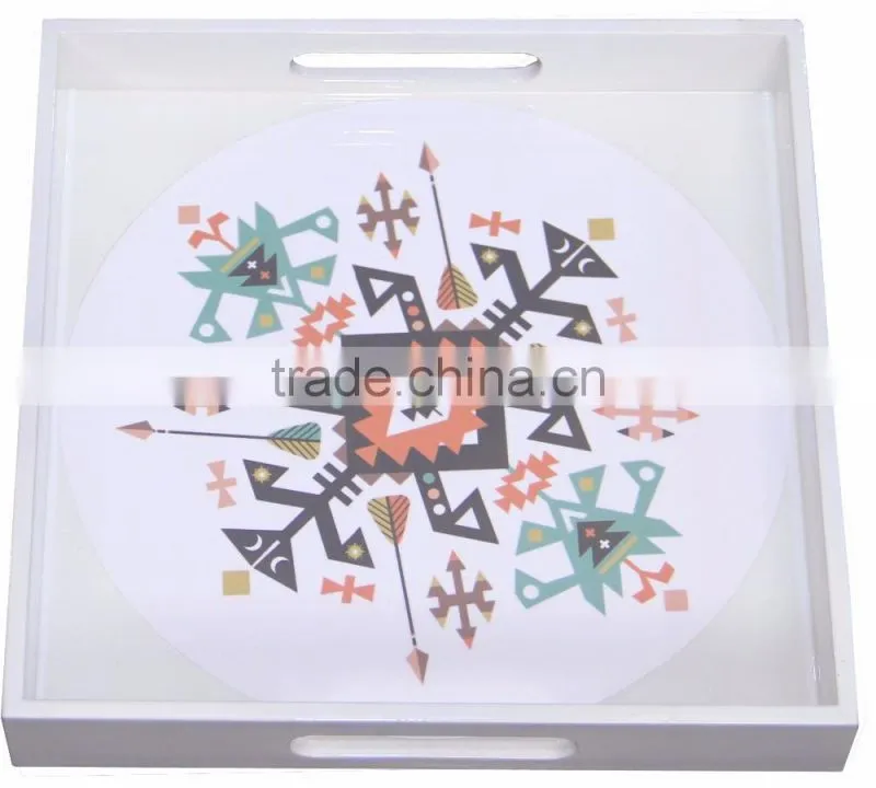 Square lacquered serving tray