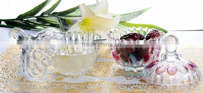 High quality glass salad bowl glass sugar bowl glass candy bowl