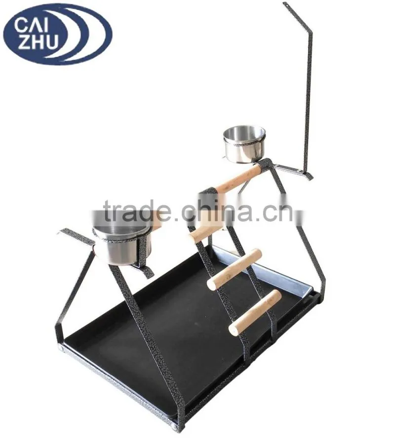 TABLETOP PARROT PLAY STAND WITH TOY HANGER AND FEEDER