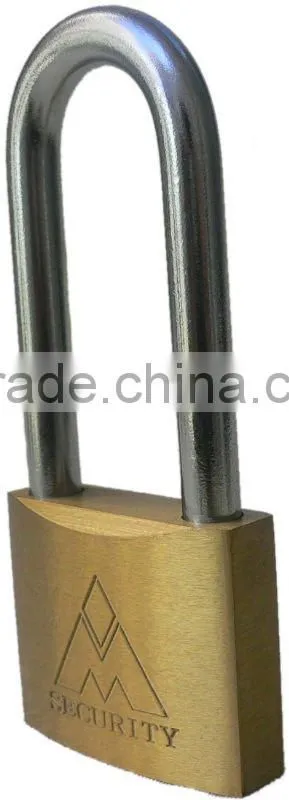 Long shackle brass padlocks