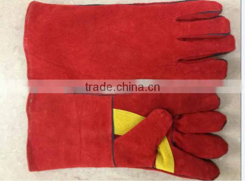 Grey Color Safety Gloves,Cow Split Leather Work Glove,Leather Welding Gloves