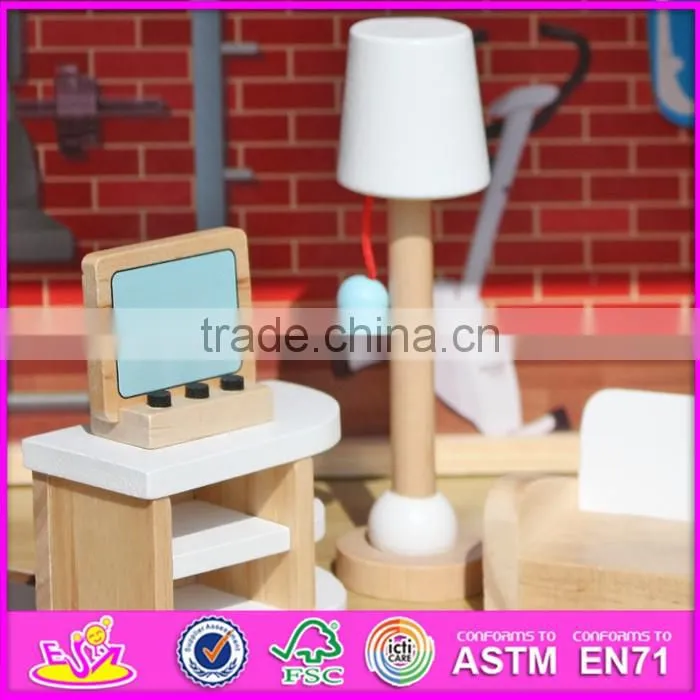 2016 Hot sale baby wooden model doll house,pretend toy kids wooden model doll house W06A138