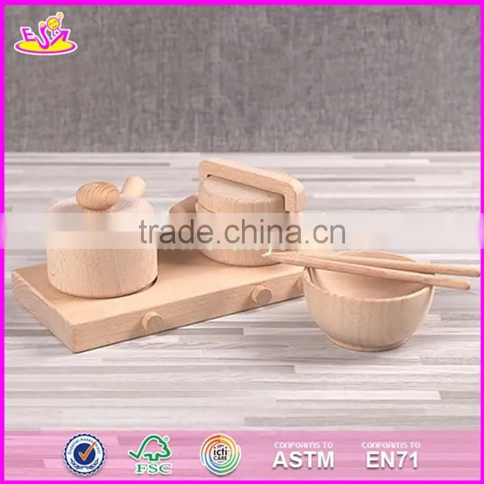 2017 New design preschool toddlers natural wooden dinner set toys W10B178