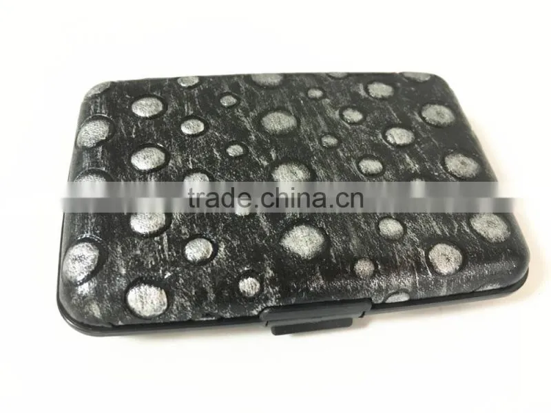 PU Leather Aluminum Wallet Business Card Holder, Credit Card Holder RFID Blocking